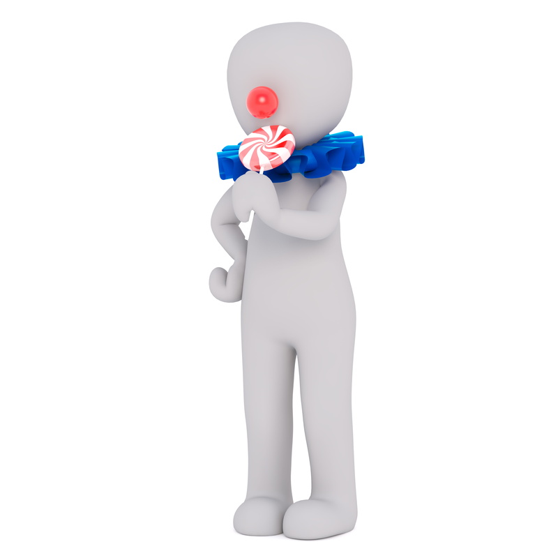 human representation, representation, blue, white background, holding, male likeness, illustration, white, rear view, clown, full length, Model, Males