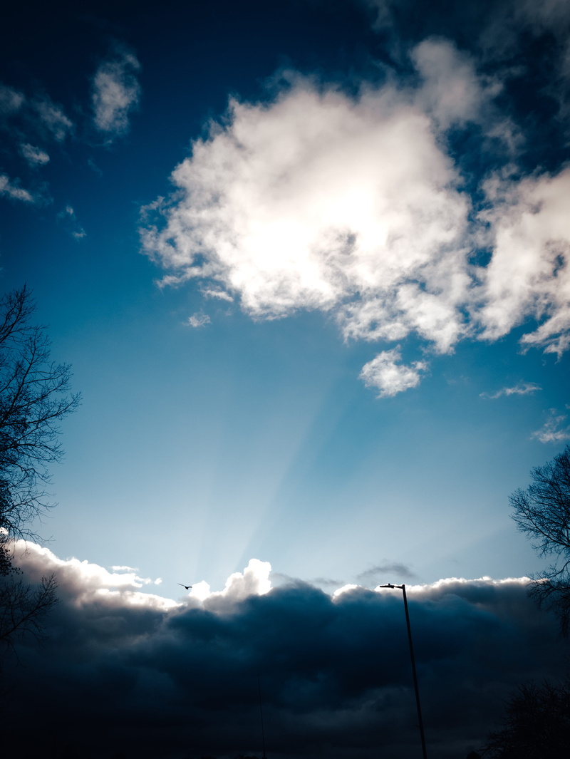 cloudscape, tranquility, outdoors, no people, 4K, streaming, sun, street, bright, stunning, azure sky, scenics - nature, sky, sunny, weather, sunse, flare