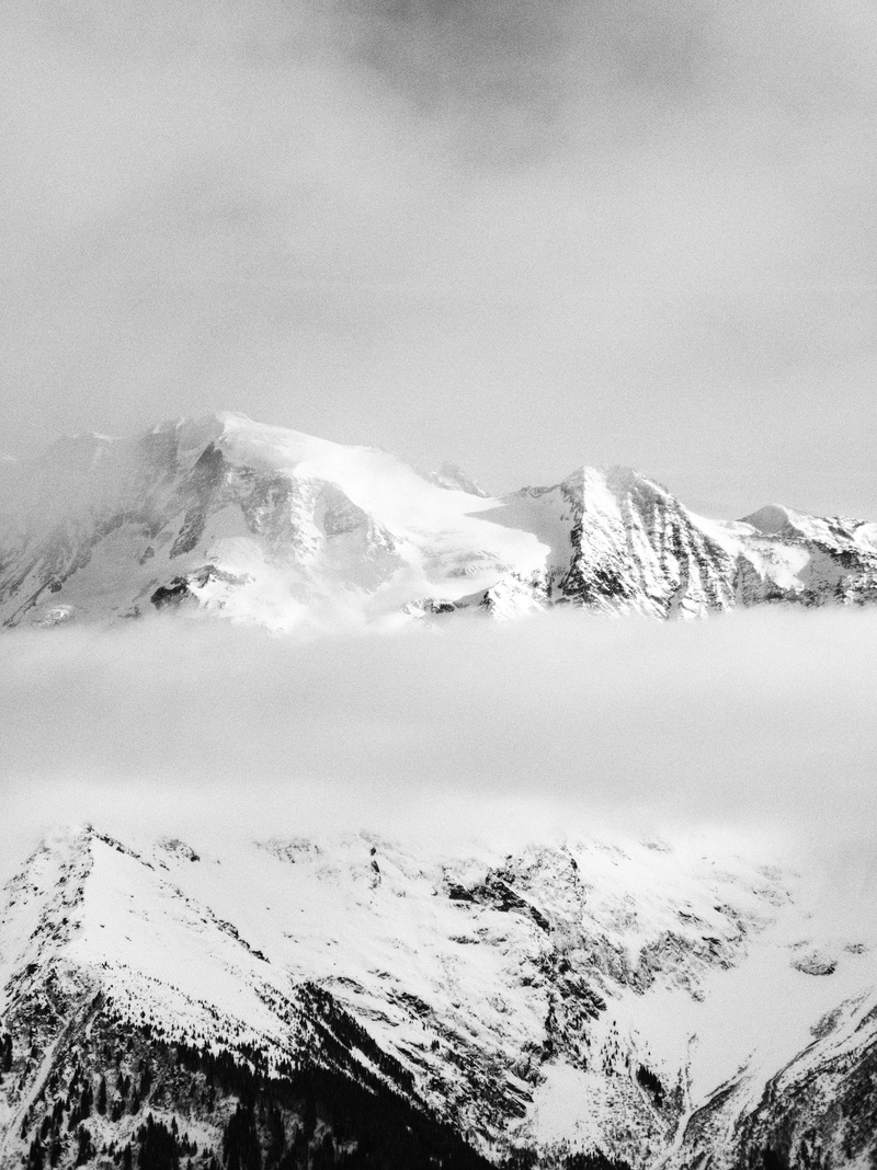 no people, scenery, fog, rocky, nature, landscape, snow capped mountains, non-urban scene, scenics - nature, covered, black and white, mountain range, winter