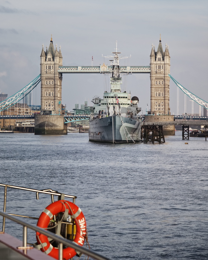 ship, 4K, london, nature, building exterior, built structure, bridge - man made structure, mode of transportation, water, thames, watercraft, building