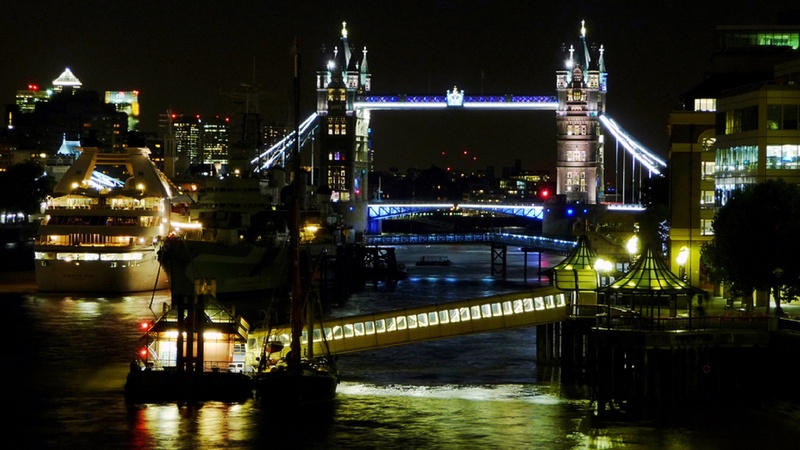 colorful, no people, pool of london, lights, bridge - man made structure, thames, nature, architecture, england, passenger craft, illuminated, built structure