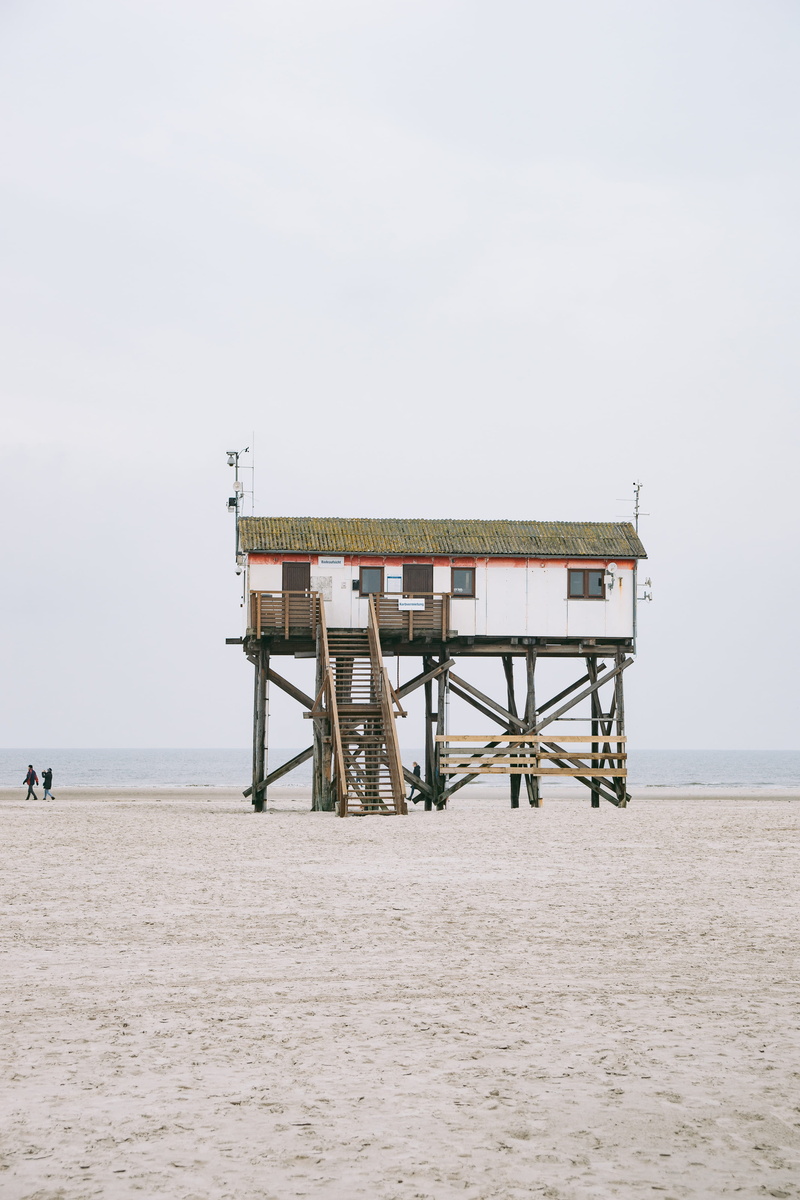 white, land, architecture, elevated, landmark, shore, ording beach, watt, germany, north sea coast, flood, coast, low water, sky, picturesque, built structure