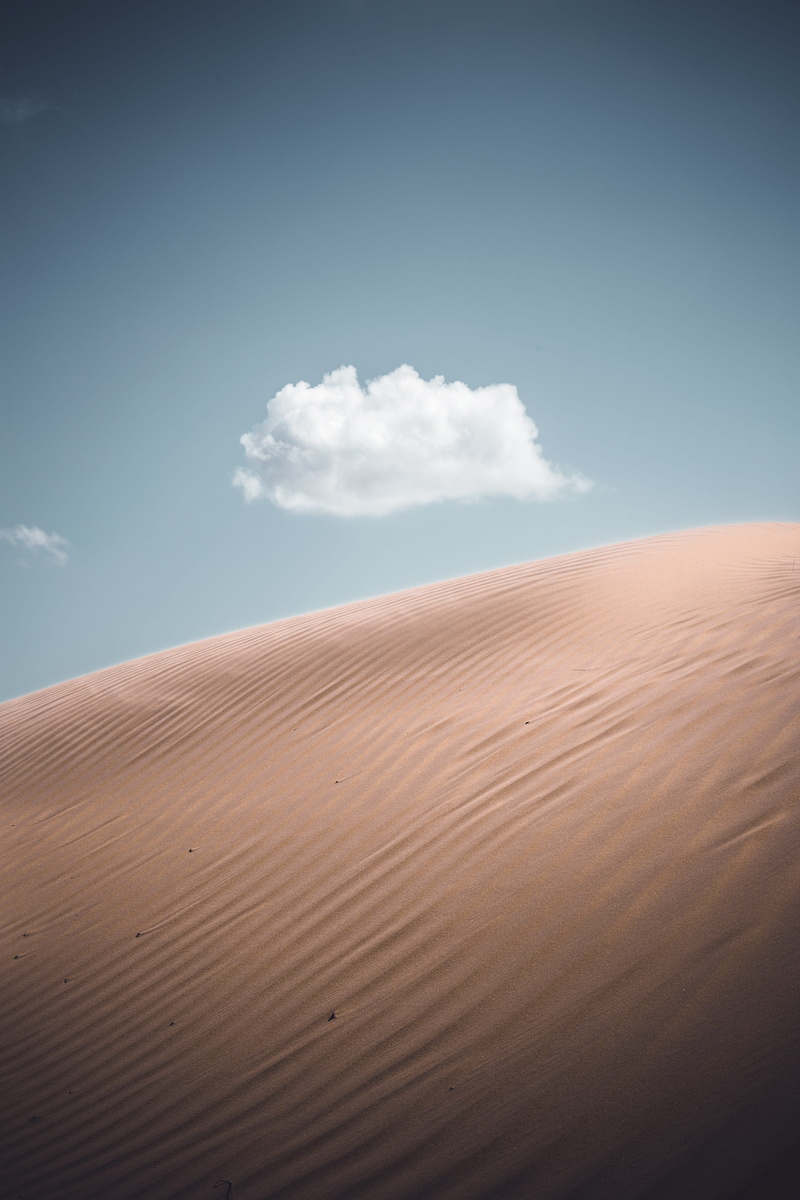 solitude, alone, sand Dune, lonely, scenics, no People, coast, clear Sky, wind, beauty In Nature, blue sky, africa, desert, sky, sahara Desert