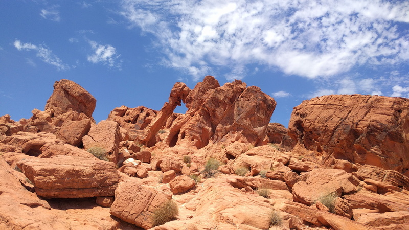travel destinations, sandstone, nevada, usa, sky, tranquility, semi-arid, elephant rock, non-urban scene, scenics - nature, tranquil scene, cloud - sky