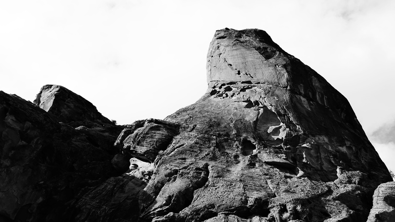 5K, bw, ruined, rock, sky, history, clear sky, rock formation, valley of fire, tranquility, no people, united states, grey, black and white, overton, outdoors