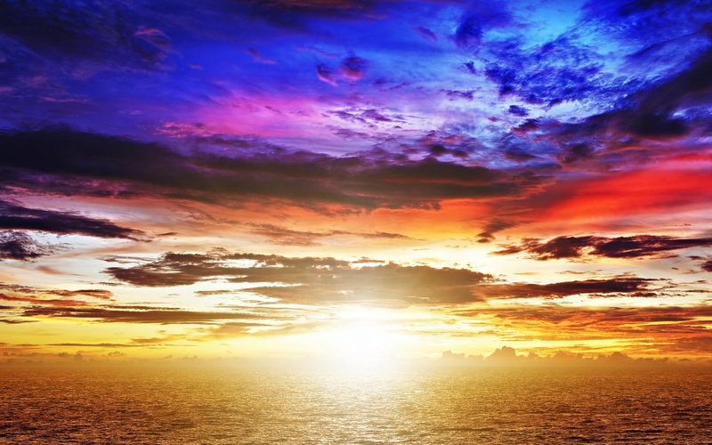 splendor, beautiful, 2K, lovely, colorful sky, amazing, ocean, colorful, sunset, view, peaceful, rays