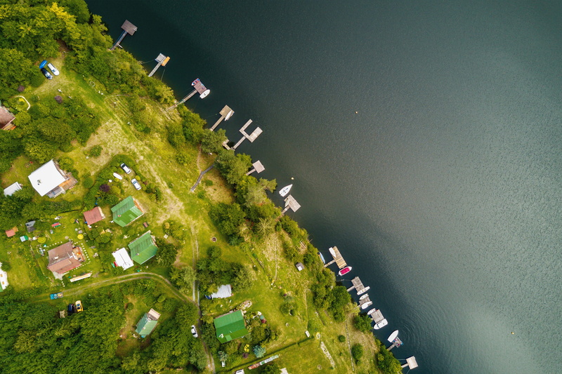 architecture, environment, aerial, amazing, pollution, plant, view, 4K, green color, building, motor vehicle, near, aerial view, outdoors, summer, water