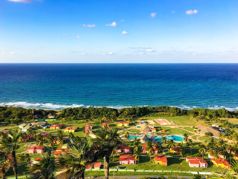 view, built structure, sea, tranquil scene, sky, building exterior, varadero, top view, high angle view, blue, architecture, outdoors, nature, 4K, summer