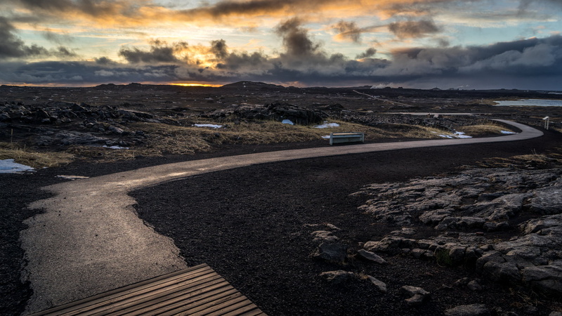 road, 1080P, sky, nature, orange, concrete road, Southern Peninsula, Region, Travel photography, Sandvik, sun, photography, horizon, Iceland, clouds, sand