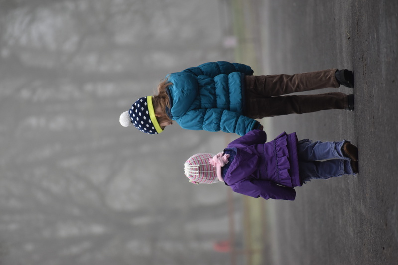 people, footwear, beanie, purple, near, focus, 5K, apparel, day, shallow, hood - clothing, coat, full length, trees, walking, road, real people