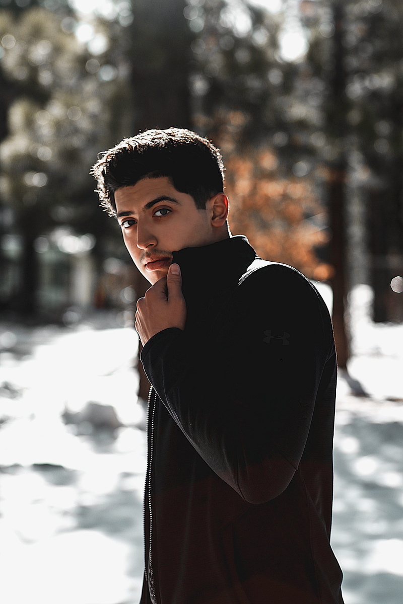 person, day, human, looking at camera, cold temperature, three quarter length, man, sweater, apparel, nature, contemplation, snow, one person, photo, teenager