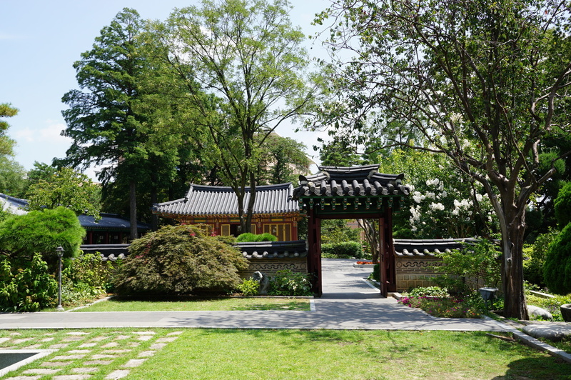 daytime, korea, growth, built structure, garden, day, hanok, korean, religion, republic of korea, pagoda, footpath, park, no people, tree, architecture