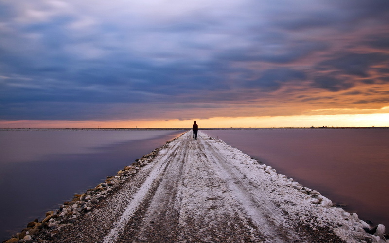 road, standing, nature, 1080P, person, white, trail, hd, path, photography, straight