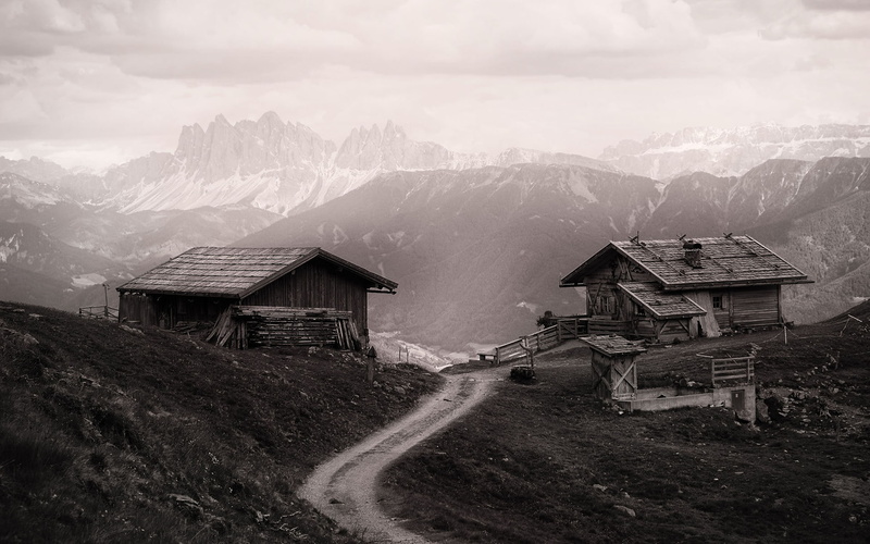 1080P, trail, nature, path, bw, house, hd, mountain, dirt, landscape, road