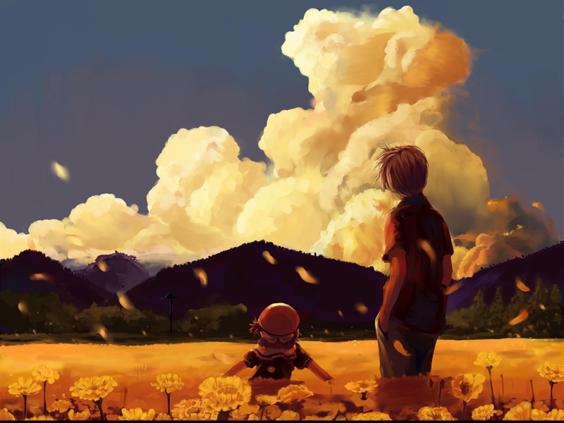 anime, Okazaki Tomoya, 1080P, sky, Ushio Okazaki, Clannad