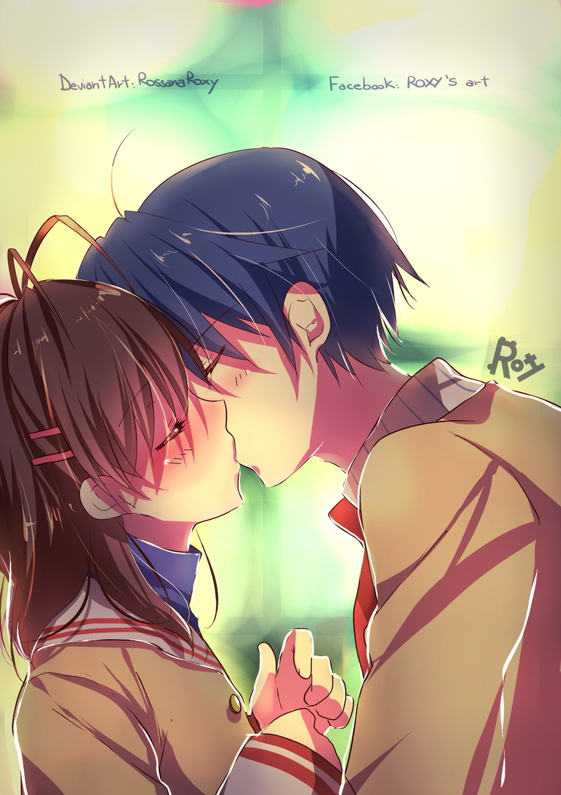 digital composite, care, multi colored, Tomoya Okazaki, group of objects, Clannad, 1080P, Nagisa Furukawa, emotion, glasses, hair, no people, eyeglasses