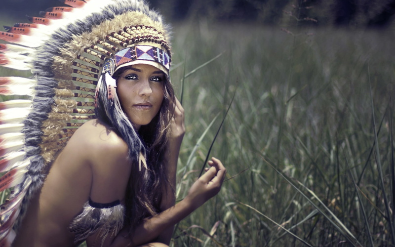 young adult, day, lifestyles, looking, Headdress, nature, adult, contemplation, portrait, Strategic Covering, outdoors, headwear, one person, 2K, Native Americans
