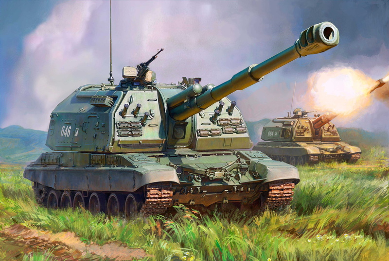 Msta-S, sau, artillery, Russian 152-mm divisional self-propelled howitzer, 2S19, 4K