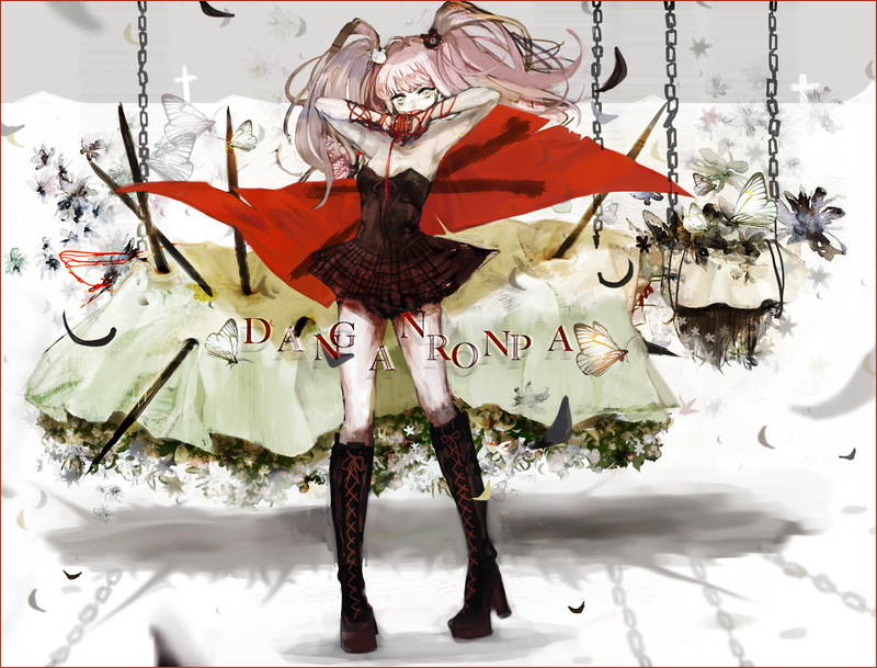 enoshima, 720P, butterfly, sau, dangan ronpa, junko