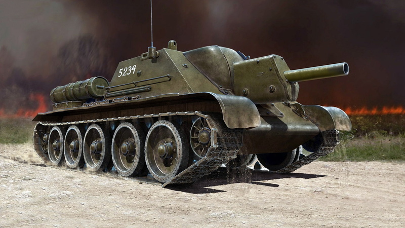 SU-122, SAU, 1080P, Soviet self-propelled artillery