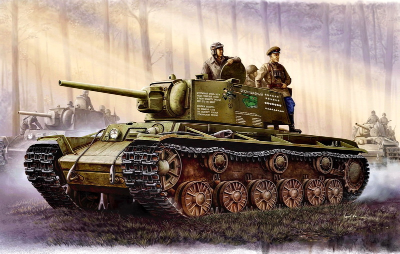 The great Patriotic war, Soviet, tankers, times, KV-1, 1080P, tank, art, heavy, USSR