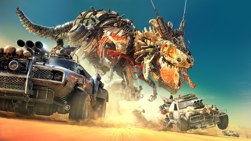 robot, 1080P, cars, chase, machine, desert, postapokalipsis, dinosaur