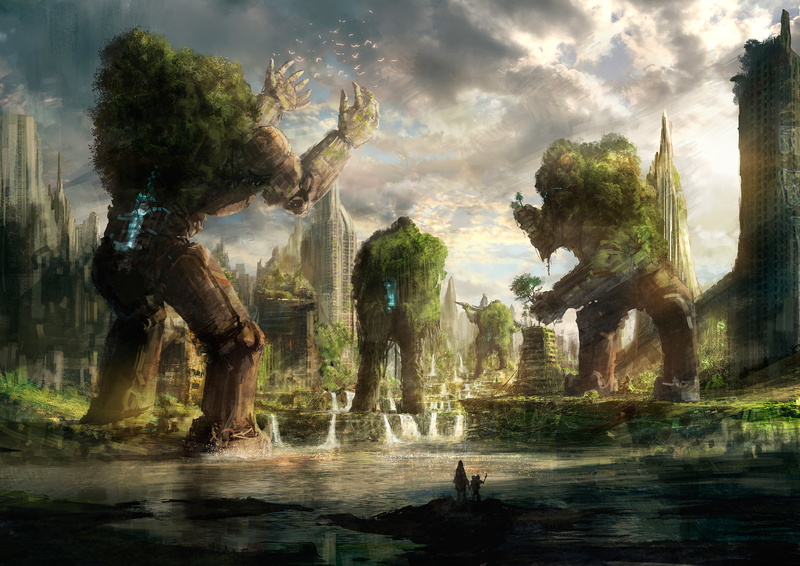 2K, water, people, birds, the sky, plants, art, home, you, postapokalipsis, shimizu