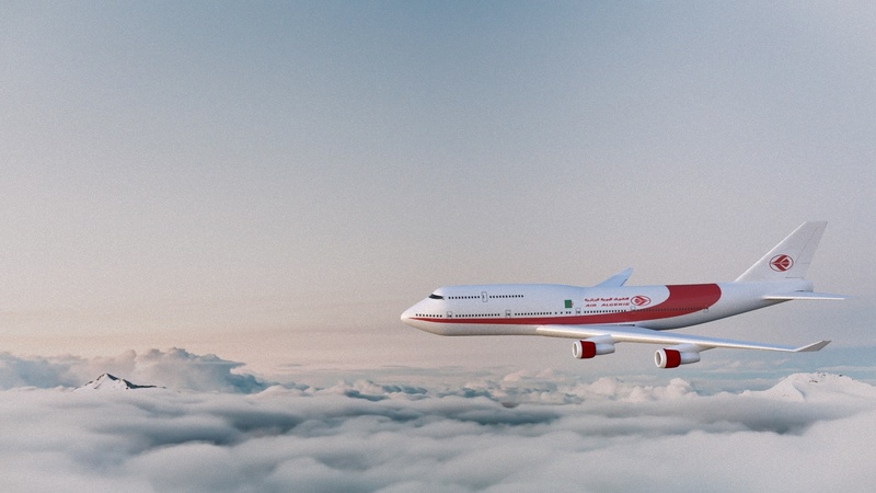 air vehicle, 1080P, sky, mid-air, plane, copy space, white, motion, outdoors, beauty in nature, flying, day, aircraft wing, 3d, travel, no people, could