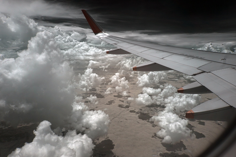 gray, outdoors, cloud - sky, landscape, travel, aerospace industry, aerial view, airliner, cumulus, journey, flight, no people, aircraft, day, air vehicle