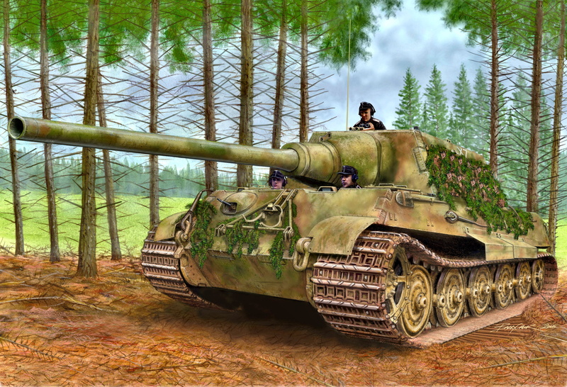 German, masking, tree branches, Jagdtiger, self-propelled artillery, 2K, class tank destroyers, forest, heavy