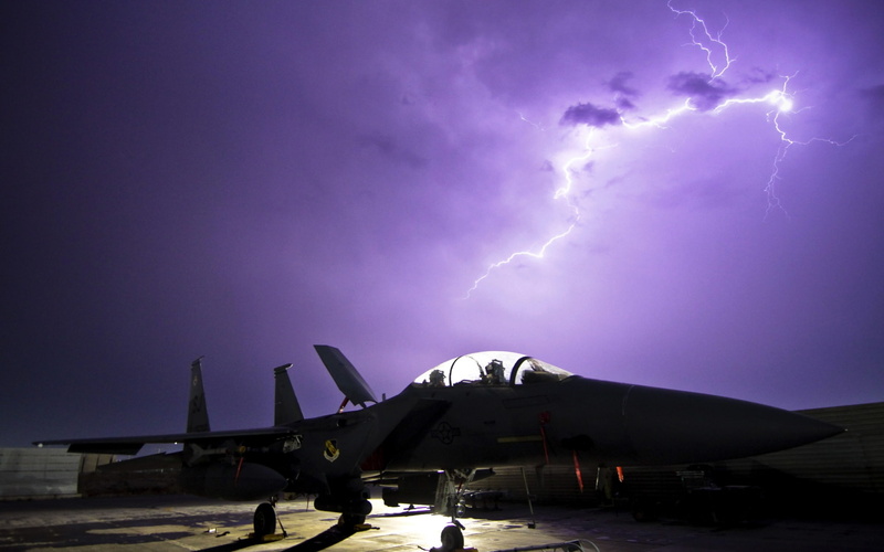 lightning, jet, 1080P, weapons, airplane, storm, fighter, military, carrier