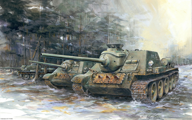 day, 2K, reflection, russia, camouflage, armed Forces, heavy, self-propelled artillery, iron - Metal, world War II, gun, armored Vehicle, land Vehicle
