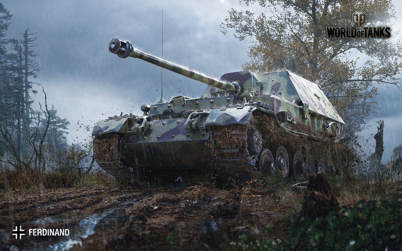 fighting, PT-ACS, Ferdinand, plant, land, war, World of Tanks, military, slush, forest, mode of transportation, day, weapon, battle, clouds, armored tank
