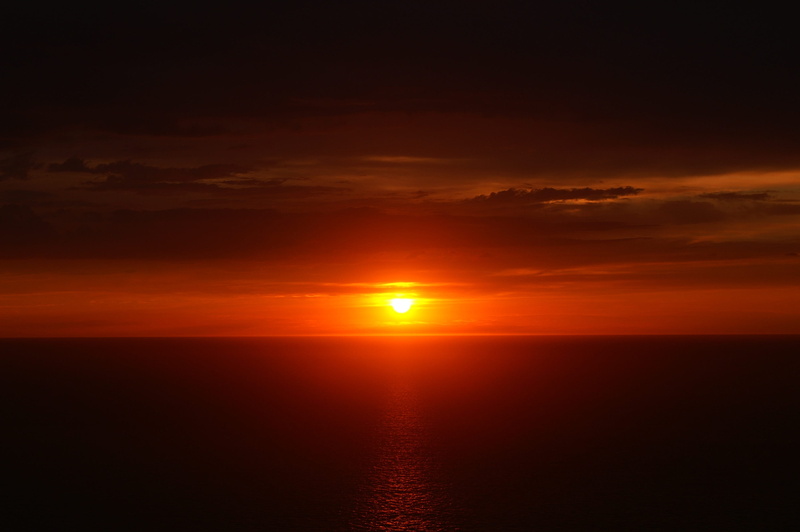 atmospheric mood, landscape, scenics, blazing sky, red orange sky, sunlight, nature, evening, cloud - sky, environment, orange color, dark clouds, Sunset