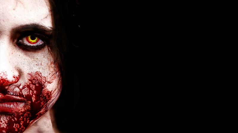 spooky, fear, young adult, scary, creepy, artwork, one person, Evil, original, artistic, Dark, body part, halloween, portrait, black background, blood