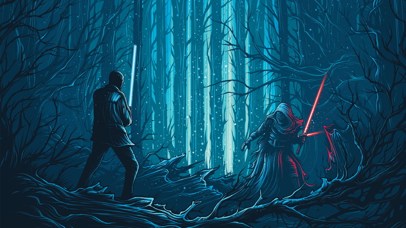 Dan Mumford, concept art, Star Wars, movies, artwork, science fiction, Kylo Ren, lightsaber, 1080P, Star Wars: The Force Awakens