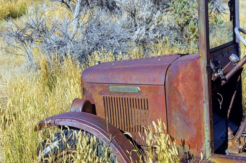 automobile, land, transport, bannack, nature, junk, mountains, deterioration, car, damaged, transportation, rusted old international truck, mode of transportation