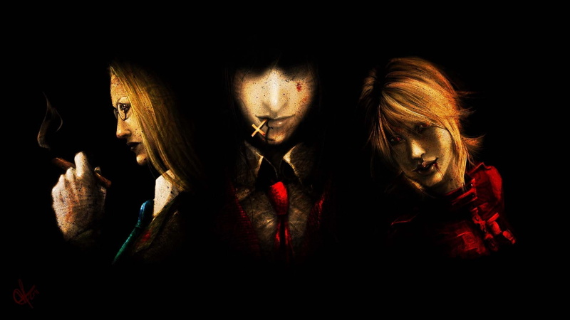 Sir Integra Fairbrook Wingates Hellsing, anime, 1080P, Seras Victoria, Hellsing, Alucard, black