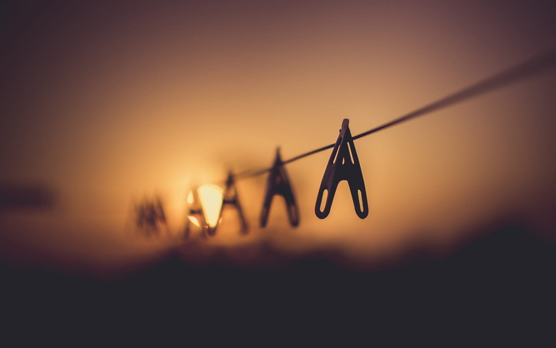 1080P, line, clothesline, rope, dark, rack, pegs, metal, focus on foreground, light, nature, clip, bokeh, outdoors, wooden, dawn, string, clothes, sunrise