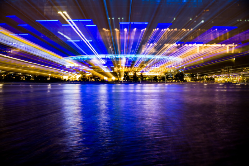 nightlife, night, tower, light, steeple, australia, architecture, photography, building exterior, motion, reflection, stadium, no people, perth, lighting