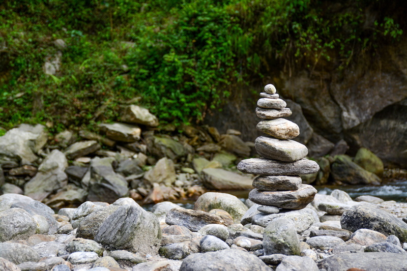 solid, river, tranquil Scene, land, stone Material, stone - Object, water, stones, outdoors, zen-like, rock, rock - Object, daytime, flowing water, large group of objects