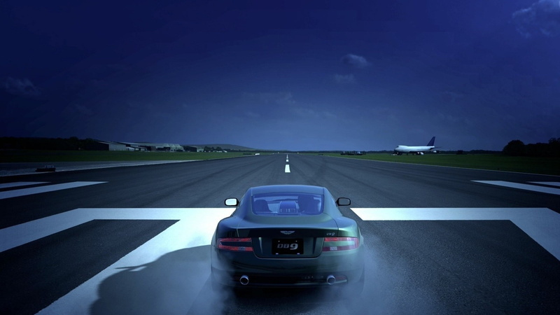 the way forward, road marking, symbol, motion, highway, car, no people, sky, direction, sign, cloud - sky, road, marking, night, Aston Martin DB9, land vehicle