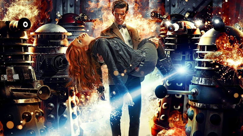 1080P, Amy Pond, Daleks, fantasy art, Eleventh Doctor, Matt Smith, Karen Gillan, Doctor Who