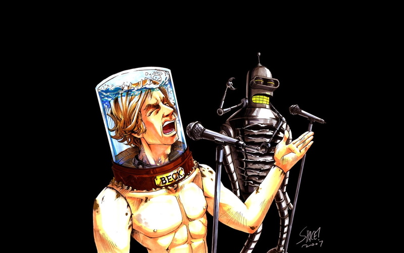 720P, Futurama, x, background, bender, black, art, beck, alternative, hd, deviantart