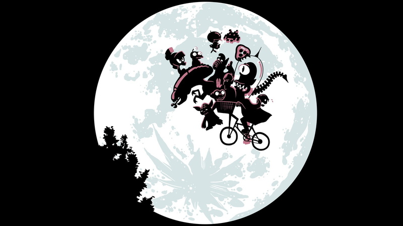 shape, floral pattern, Yoda, alf, studio shot, geometric shape, leisure activity, Futurama, sphere, 1080P, Nibbler, night, sky, digital composite, black background