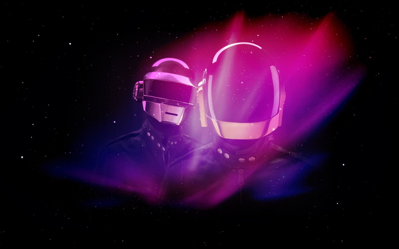 astronomy, purple, 1080P, music, digital art, science, digital composite, pink color, Daft Punk, lighting equipment, illuminated, glowing, studio shot