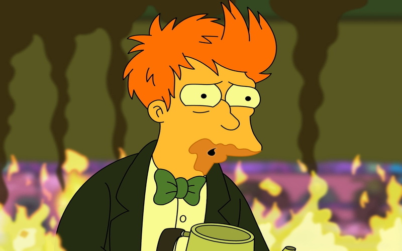 focus on foreground, incidental people, portrait, arts culture and entertainment, representation, suit, black, indoors, man, men, 720P, Futurama, real people