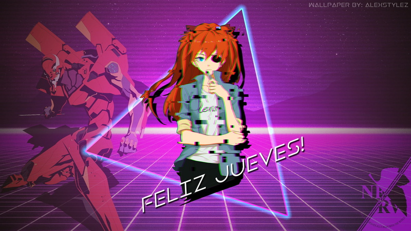 Retrowave, synthwave, Neon Genesis Evangelion, anime girls, Asuka Langley Soryu, 1080P, Evangelion:3.0