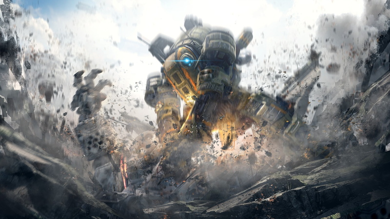 Robot, Titan, Lights, 1080P, The sky, Clouds, Titanfall, Smoke, Electronic Arts, Dust, Respawn Entertainment