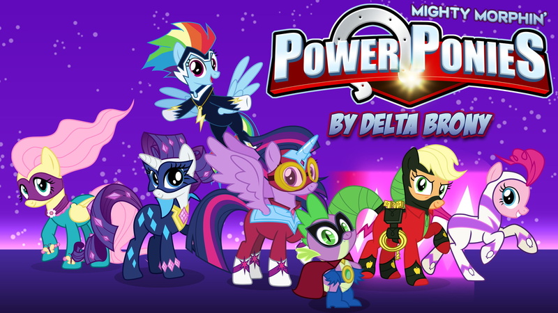 Applejack (My Little Pony), Power Rangers, Vector, My Little Pony, Mighty Morphin Power Rangers, Twilight Sparkle, Pinkie Pie, Rainbow Dash, 1080P, Crossover